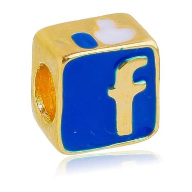 Imagem de Berloque Facebook Separador Banhado a Ouro 18k