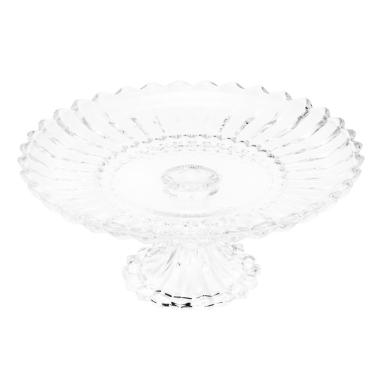Imagem de Prato para Bolo de Cristal com Pé Redondo Geneva 30cm x 13cm - Wolff