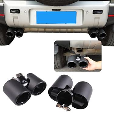 Imagem de Tampa de cancelamento de ruído do tubo de escapamento de carro 100% fibra de carbono real inoxidável para Land Rover Defender 2020-2023 90 110 acessórios automotivos (fibra de carbono fosco)