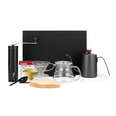 Imagem de VANUAT Moedor de café manual de aço inoxidável com rebarba cônica de cerâmica moedor de café expresso portátil para café gotejamento frio café expresso prensa francesa caixa de presente de cerveja