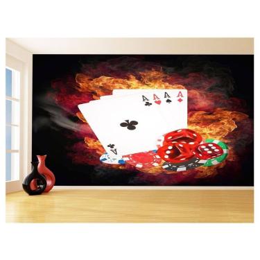 Imagem de Papel De Parede 3D Salão De Jogos Cartas Poker 3,5M Jcs52