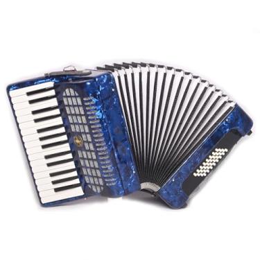 Imagem de BailingDS Acordeão 30 teclas 32 graves acordeão acordeão profissional acordeão presente para adultos estudantes 30 teclas de piano 32 botões de baixo acordeão instrumento acordeão (bule)