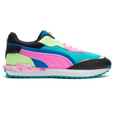 Imagem de PUMA Women's City Rider Marble Sneaker, Green/Black/Luminous Pink, 8