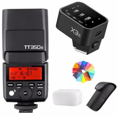 Imagem de Godox TT350S 2.4G HSS 1/8000s com gatilho X3-S TTL GN36 Flash Speedlite sem fio para Sony A7 A7R A7S A7 II A7R II A7S II A6300 A6000, com difusor de filtros
