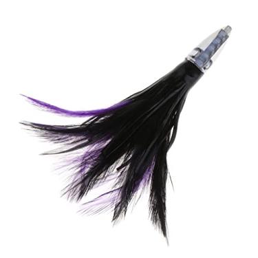 Imagem de Isca realista de saia de lula polvo de 14 cm para atum Marlin Wahoo | Olhos 3D | Ação de natação realista - Preto Roxo