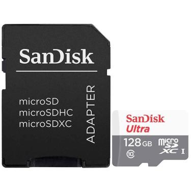 Imagem de Cartão De Memória 128gb Com Adaptador, Sandisk Micro Sd - Sdsqunr-128g-gn3ma