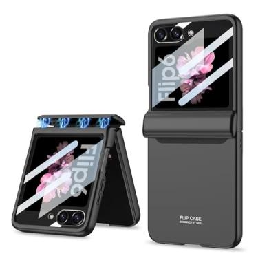Imagem de Capa para celular Samsung Z Flip 6, capa para celular dobrável magnética grande película integrada para Samsung Galaxy Z Flip 6 5G-preta