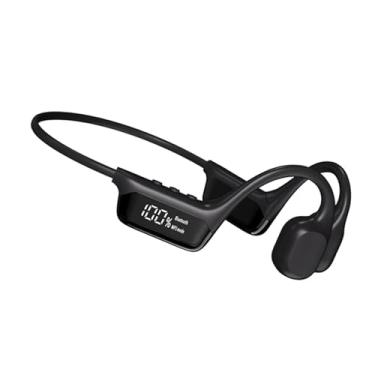 Imagem de GZLMMY Fone de ouvido IPX8 à prova d'água de condução óssea sem fio Bluetooth 5,4 + 32 GB de RAM MP3 Player HiFi Music Sport Swimming Headset com microfone (preto)