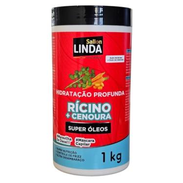 Imagem de Máscara de Hidratação Capilar 1kg Óleo de Rícino + Cenoura Super Nutrição e Controle do Frizz Sallon Linda