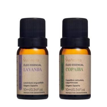 Imagem de Kit 2 Óleo Essencial Puro Lavanda e Copaíba Via Aroma