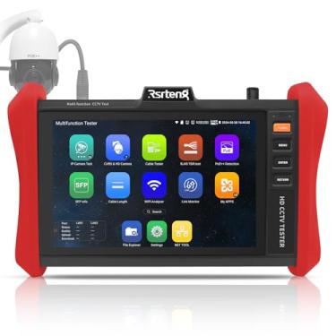 Imagem de Rsrteng Testador de câmera CCTV 4K 12MP IP POE++ Max 90W POE Testador de câmera 8MP TVI/CVI/AHD/CVBS Testador de câmera coaxial, módulo SFP 1CH, WiFi, ferramentas de rede, testador de cabos, HDMI/VGA,