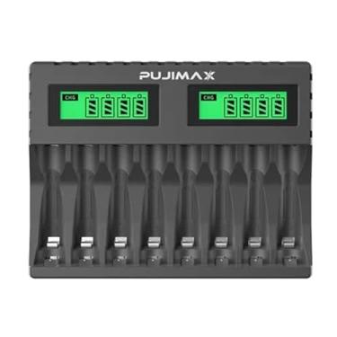 Imagem de Genérico Carregador De Pilhas Aa Aaa Recarregável 8 Slots Lcd Carga Rápida