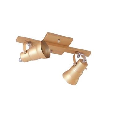 Imagem de Luminária Spots de Trilho com 2 Lâmpadas - 35x19 - Direcionáveis No Trilho Alumínio E27 - Luminária Spot (CHAMPANHE)