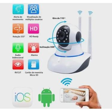 Imagem de Camera robo wi-fi 360º 3 antenas pet ou baba eletronica - IP Camera