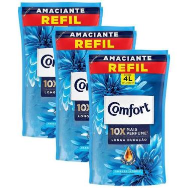 Imagem de Kit 3 Refis Amaciantes Concentrados Comfort Frescor Intenso 900ml