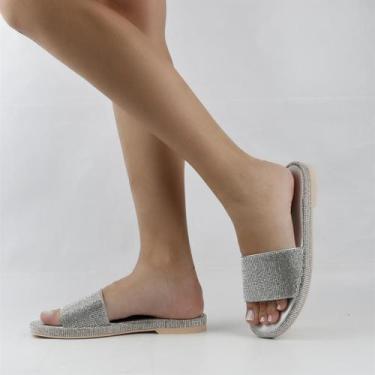 Imagem de Rasteira Chinelo Brilho - SANTINELLI, Prata, 36