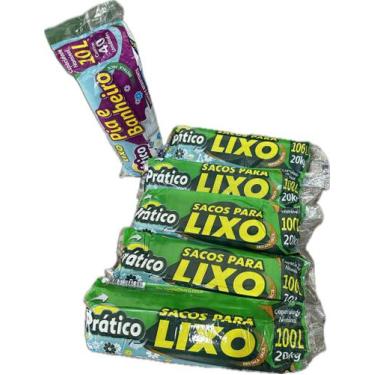 Imagem de Kit 5 saco de lixo em rolo 100 litros reforçado - E A COSTA 