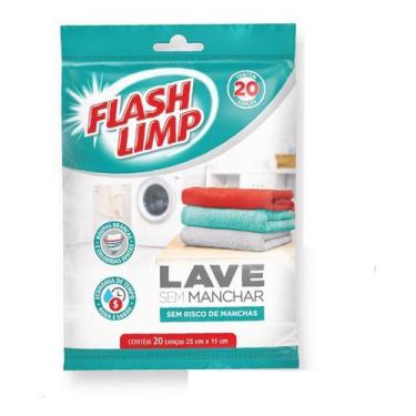 Imagem de Lenço Antimanchas Lave Roupas Coloridas Sem Manchar Flashlim - Flash L