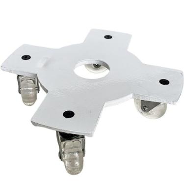 Imagem de Suporte de Alumínio com Roda Silicone Cruzeta para Vaso 25cm - Alpe & 