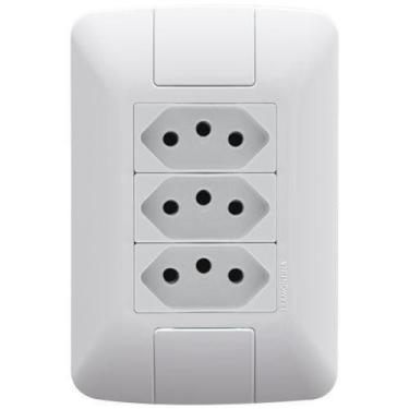 Imagem de Cj tomada tripla 20a - tramontina aria - 57241/079