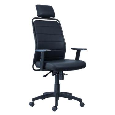 Imagem de Cadeira de Escritório Estofada Presidente com Apoio de Cabeça Kron Pre