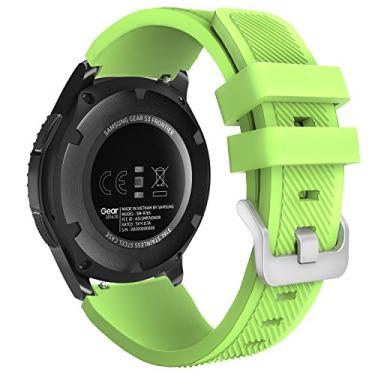 Imagem de MoKo Pulseira compatível com Samsung Galaxy Watch 3 de 45 mm/Gear S3 Frontier/Classic/Galaxy Watch 46 mm/Huawei Watch GT2 Pro/GT 46 mm/GT2 46 mm/Ticwatch Pro 3, pulseira de silicone compatível com pulseira de 22 mm, verde