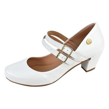 Imagem de Scarpin Bico Redondo Estilo Boneca Salto Conforto 40.023 - Donna Santa