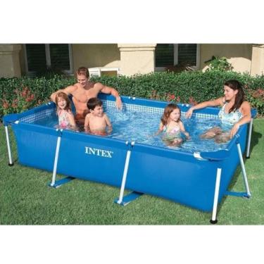 Imagem de Piscina Estrutural Retangular Intex 28270 1662 Litros 220cm, Azul