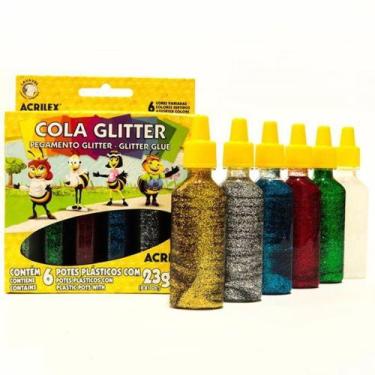 Imagem de Cola Glitter com 6 Potes Plásticos 23g Cada Acrilex
