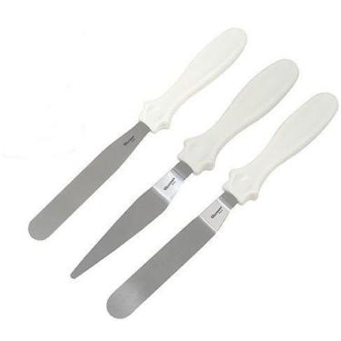 Imagem de Kit 3 Espátulas para Confeitar Decorar Bolos em Inox - Western