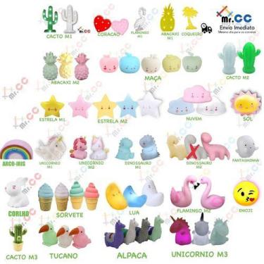 Imagem de Kit 5  Luminária Abajur Led Dinossauro Decor Festa Infantil - Mrvendas