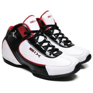 Imagem de Tênis Basquete Masculino Six Street Charger Bco-Verm 42018, Branco, Ve