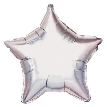 Imagem de Balão Metalizado Decoração Estrela Prata 45 cm para Decoração de Festa