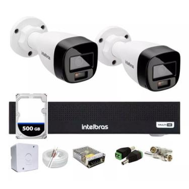 Imagem de Kit Intelbras 2 Vhd 1120b Full Color, Dvr Mhdx 1004,c/500gb