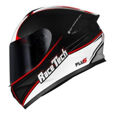 Imagem de Capacete Race Tech Hit Plus Preto Branco e vermelho, 58