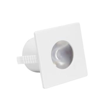 Imagem de Mini Spot Embutir Para Movéis Quadrado Branco 3,5cm Led 1W 3000K Bivolt