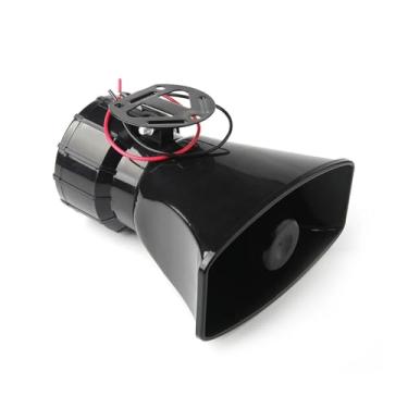 Imagem de Buzina de ar super alta sem fio Sirene eletrônica alta 12 V 7 sons alto-falante 130 dB alarme de aviso de carro polícia fogo sirene buzina alto-falante acessórios de carro kit de buzinas de trem