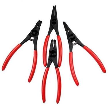 Imagem de Jogo Alicate Extrator de Anéis Trava Kit Alicates Bico Curvo Reto 4 Pe