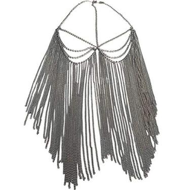 Imagem de Astage Máscara feminina de festa, acessório para a cabeça, baile de máscaras, véu de moeda, corrente facial, Cinza escuro, tamanho �nico