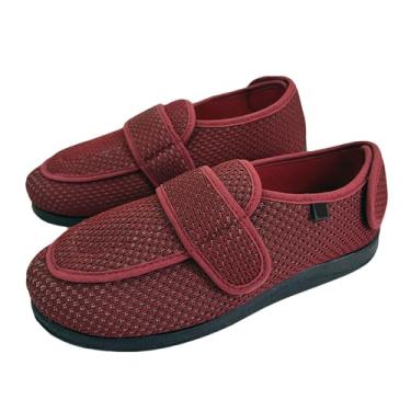 Imagem de Letuwj Sapatos casuais para caminhada, tamanho grande, largos, pés inchados, Vermelho vinho, 45 EU