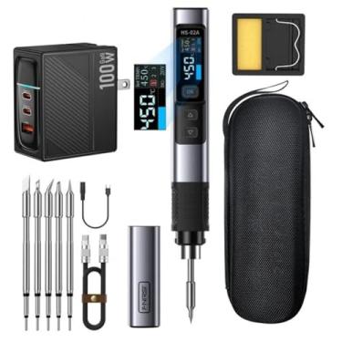 Imagem de HS-02 ferro de solda inteligente 100W estação de solda termostática portátil caneta de solda manutenção doméstica soldagem type8