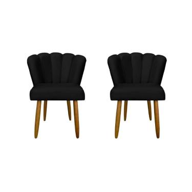 Imagem de Kit 2 Cadeiras Flor Luxo Mesa De Jantar Moderna Balaqui Decor Preto