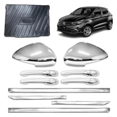 Imagem de Aplique Maçaneta Externa C/2 Keyless Par de retrovisor C/Pisca Protetor de Porta Malas Friso da Porta X-treme Adáptavel para Argo 2018 2019 2020 2021 2022 Kit Cromado 4 Portas