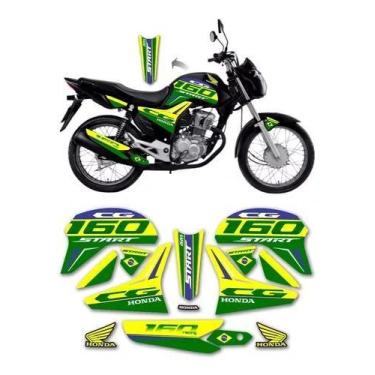 Imagem de Kit Adesivos Cg Start 160  Carenagem  Escapamento Brasil - Resitank