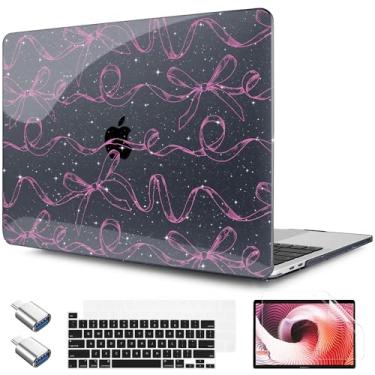 Imagem de TWOLSKOO Compatível com MacBook Pro 13 polegadas 2023-2016 A2338 M2/M1 A2251 A2289 A2159 A1989 A1706, capa rígida de plástico, película de teclado e protetor de tela, arcos brilhantes