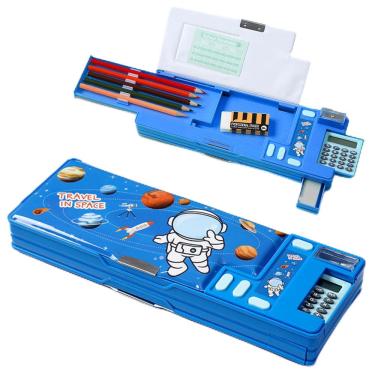 Imagem de Estojo para lápis Ristpal Pop Up Multifuncional com calculadora azul