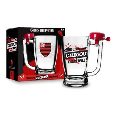 Imagem de Caneca Flamengo Chopp Copo Cerveja Vidro Mengão Oficial - Brasfoot