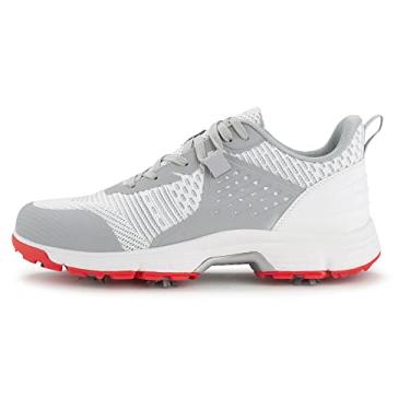 Imagem de ZVC Sapatos de golfe masculinos com pontas de malha respirável profissional spiked masculino ao ar livre golfe caminhada treino esportivo, Cinza - 001, 7