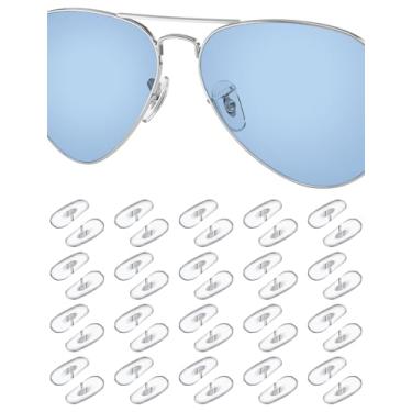 Imagem de 20 pares de almofadas de nariz de substituição para substituição de protetores nasais para Ray-Ban Aviator RB3025 | RB3026 | RB3030 | RB3211 | RB3362 Óculos de sol, óculos - transparente