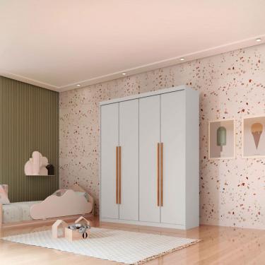 Imagem de Guarda Roupa Infantil Sonho 100 MDF 4 Portas e 2 Gavetas Moderna Mobília
